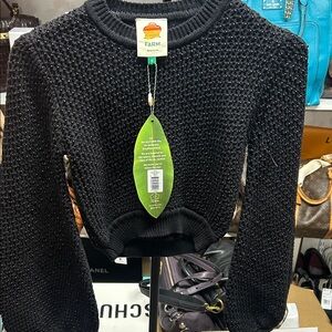 FARM Rio Black Textured Women's Sweater